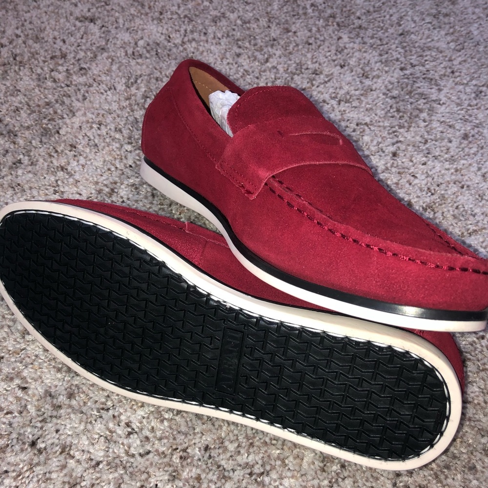Red Velvet-Suede Alfani Loafers